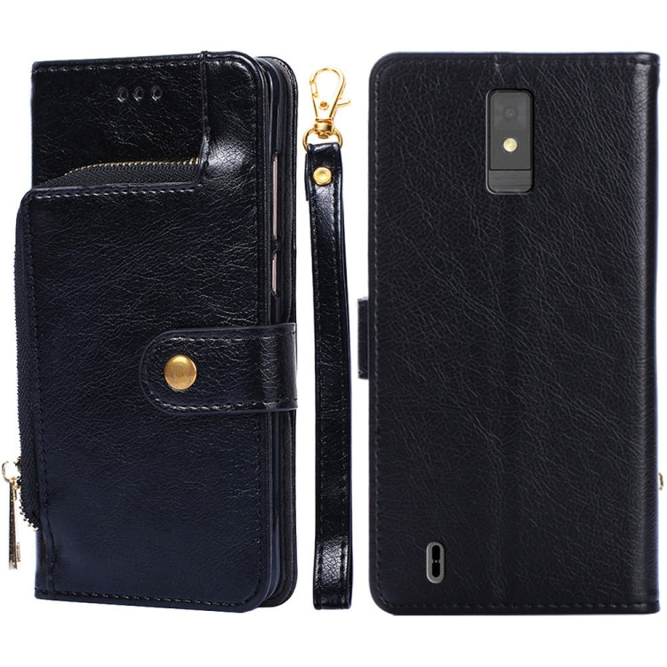 For ZTE Blade A32 Zipper Bag Leather Phone Case