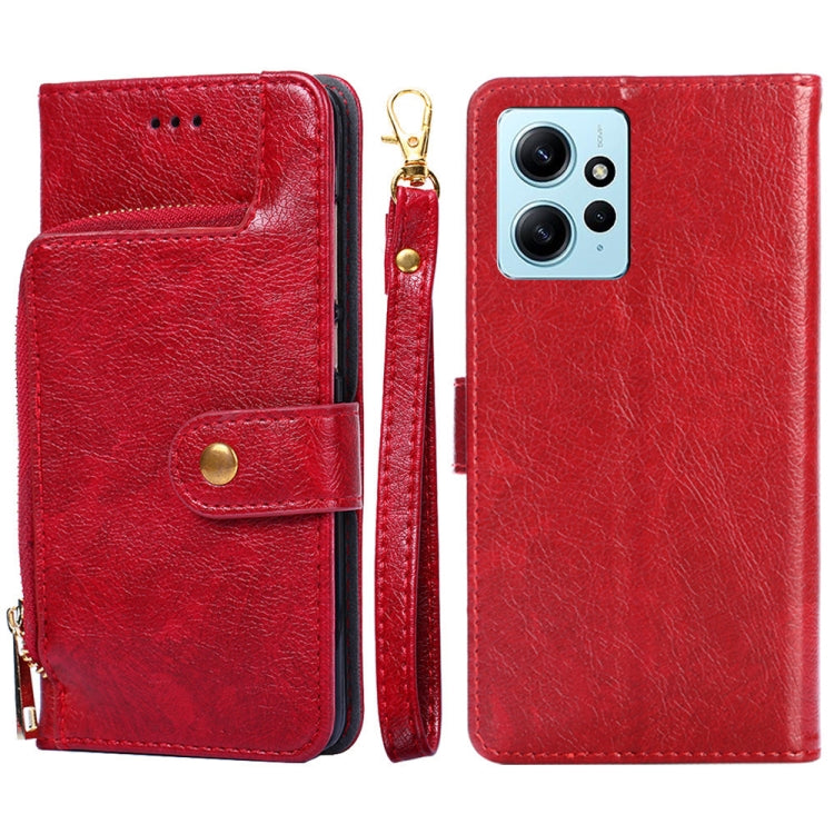 For Xiaomi Redmi Note 12 4G Global Zipper Bag Leather Phone Case