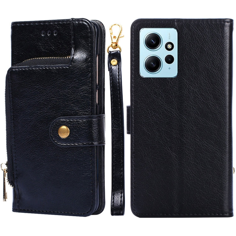 For Xiaomi Redmi Note 12 4G Global Zipper Bag Leather Phone Case