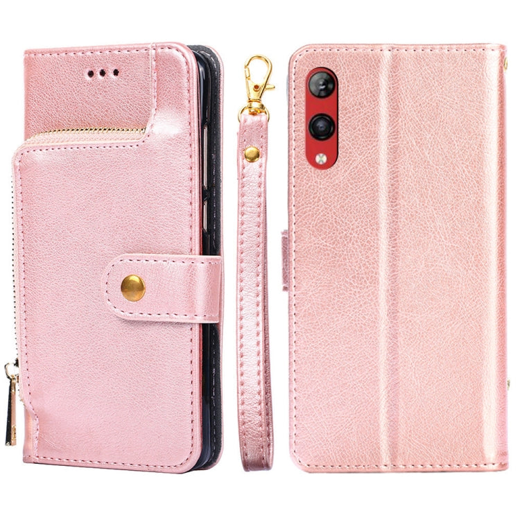 For Rakuten Hand 4G Zipper Bag Leather Phone Case
