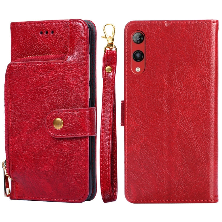 For Rakuten Hand 4G Zipper Bag Leather Phone Case