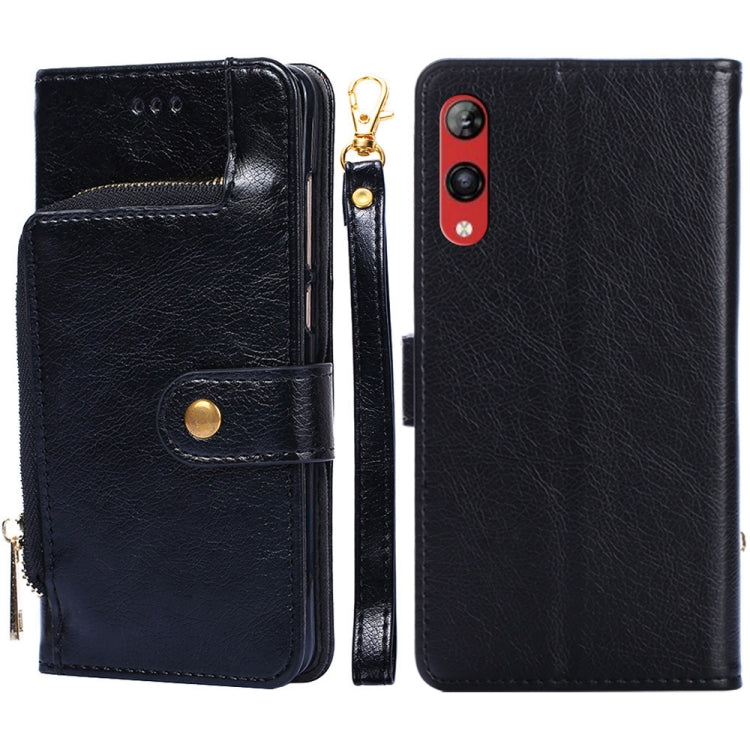 For Rakuten Hand 4G Zipper Bag Leather Phone Case