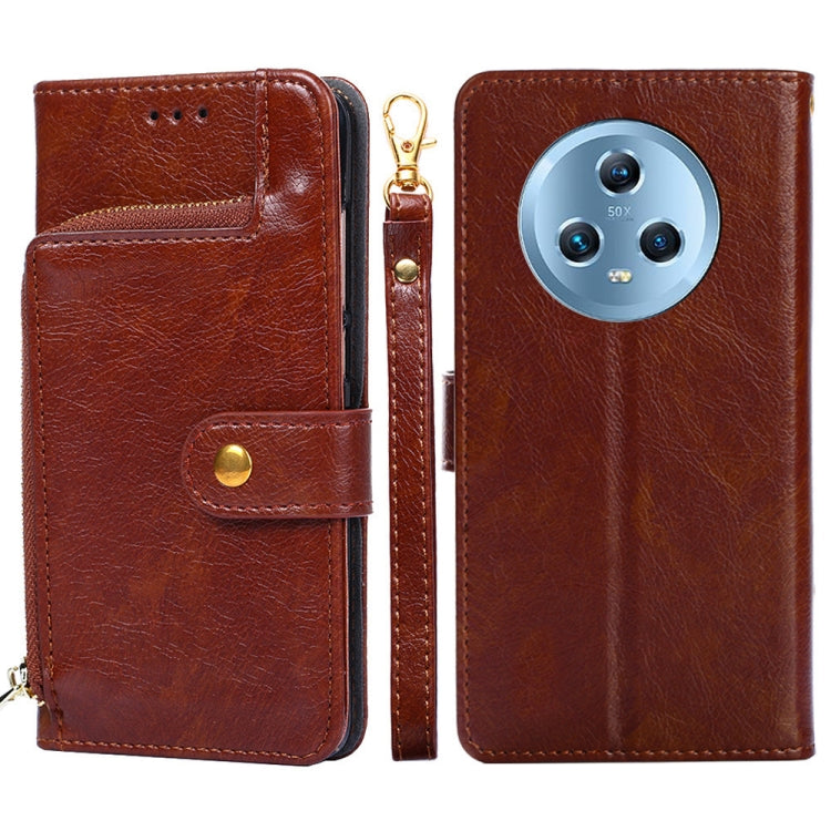 For Honor Magic5 Zipper Bag Leather Phone Case