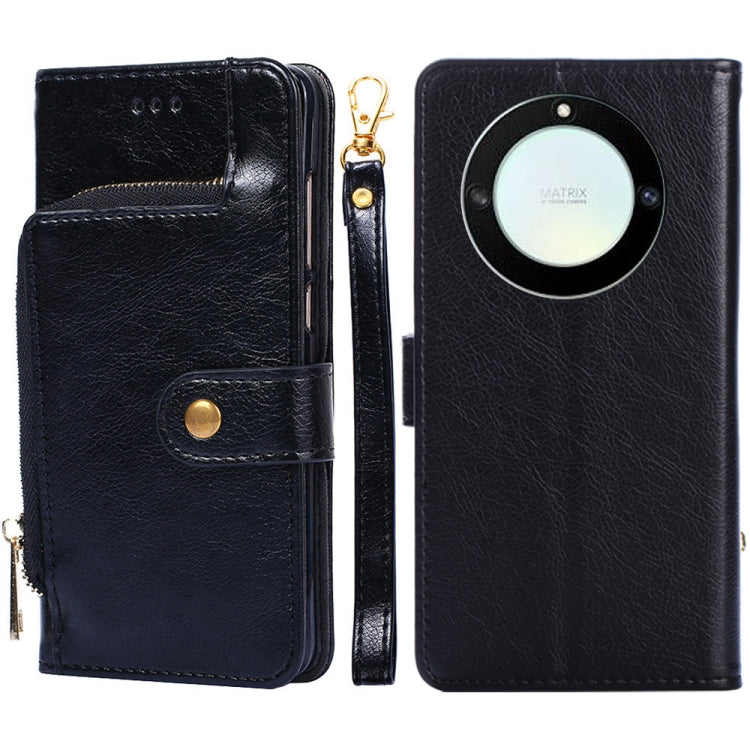 For Honor X40 Zipper Bag Leather Phone Case