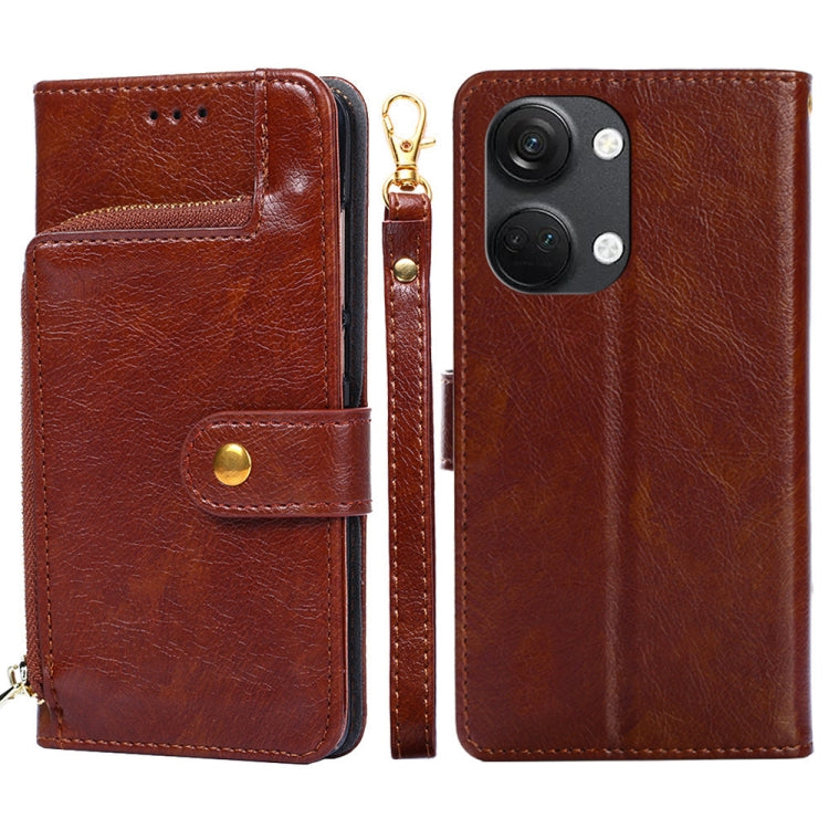 For OnePlus Ace 2V 5G Zipper Bag Leather Phone Case