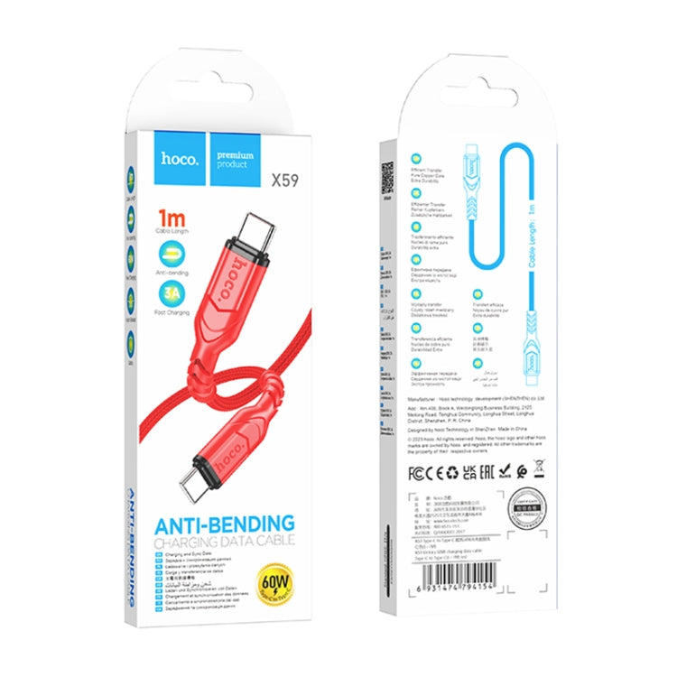 hoco X59 Victory 60W USB-C / Type-C to USB-C / Type-C Charging Data Dable, Length:1m