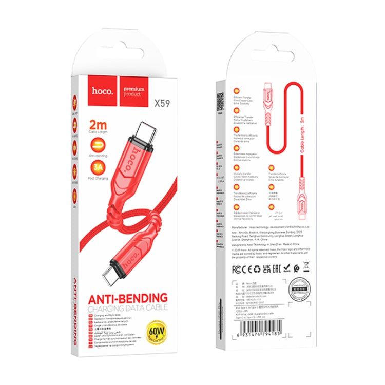 hoco X59 Victory 60W USB-C / Type-C to USB-C / Type-C Charging Data Dable, Length:2m