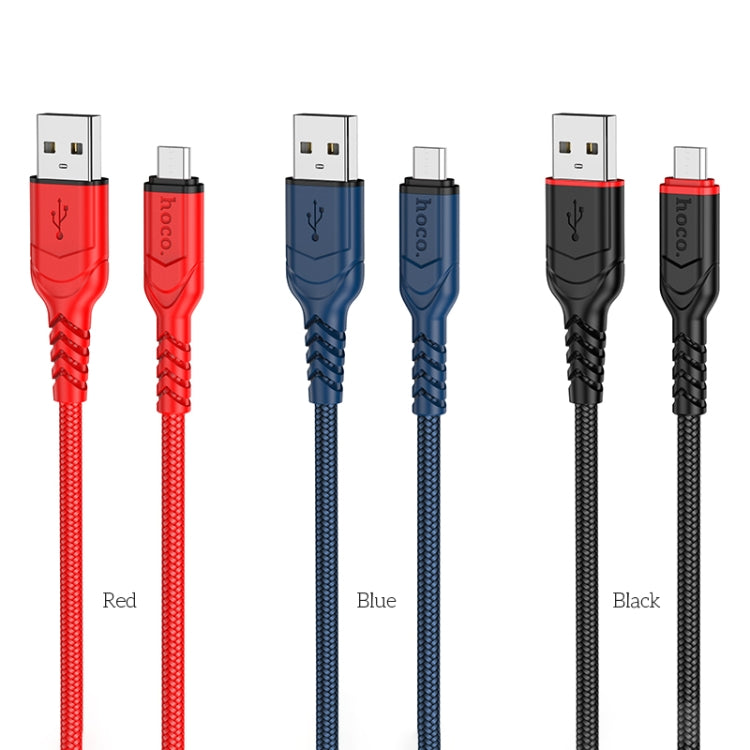 hoco X59 Victory 2.4A USB to Micro USB Charging Data Dable, Length:2m(Red)