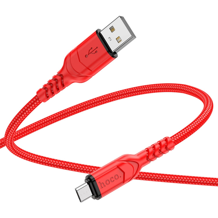 hoco X59 Victory 2.4A USB to Micro USB Charging Data Dable, Length:2m(Red)