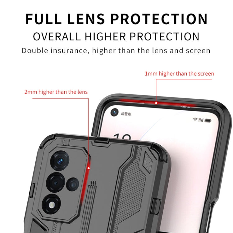 For OPPO A93S 5G Supersonic PC + TPU Shock-proof Protective Phone Case with Holder