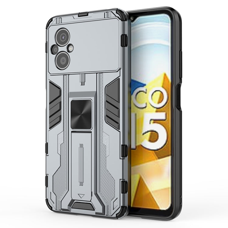 For Xiaomi Poco M5 5G India Supersonic PC + TPU Shock-proof Protective Phone Case with Holder