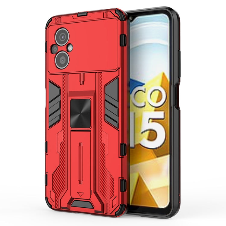 For Xiaomi Poco M5 5G India Supersonic PC + TPU Shock-proof Protective Phone Case with Holder