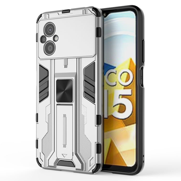 For Xiaomi Poco M5 5G India Supersonic PC + TPU Shock-proof Protective Phone Case with Holder