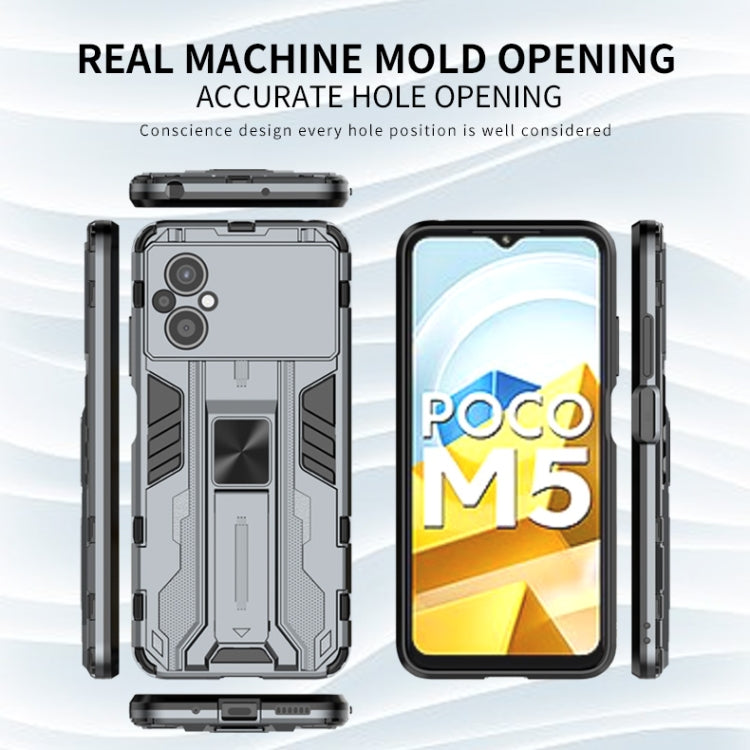 For Xiaomi Poco M5 5G India Supersonic PC + TPU Shock-proof Protective Phone Case with Holder
