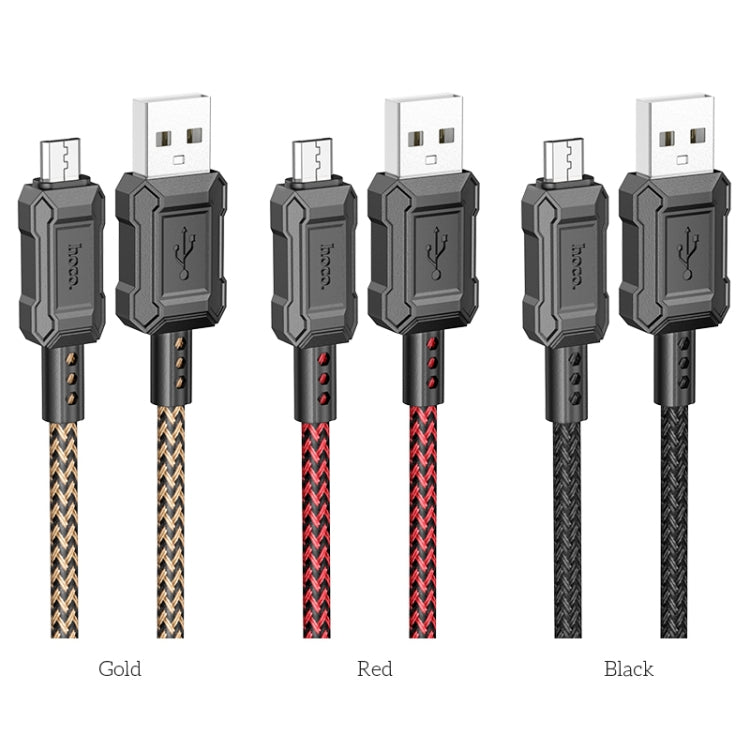 hoco X94 Leader 2.4A USB to Micro USB Charging Data Dable, Length:1m(Red)