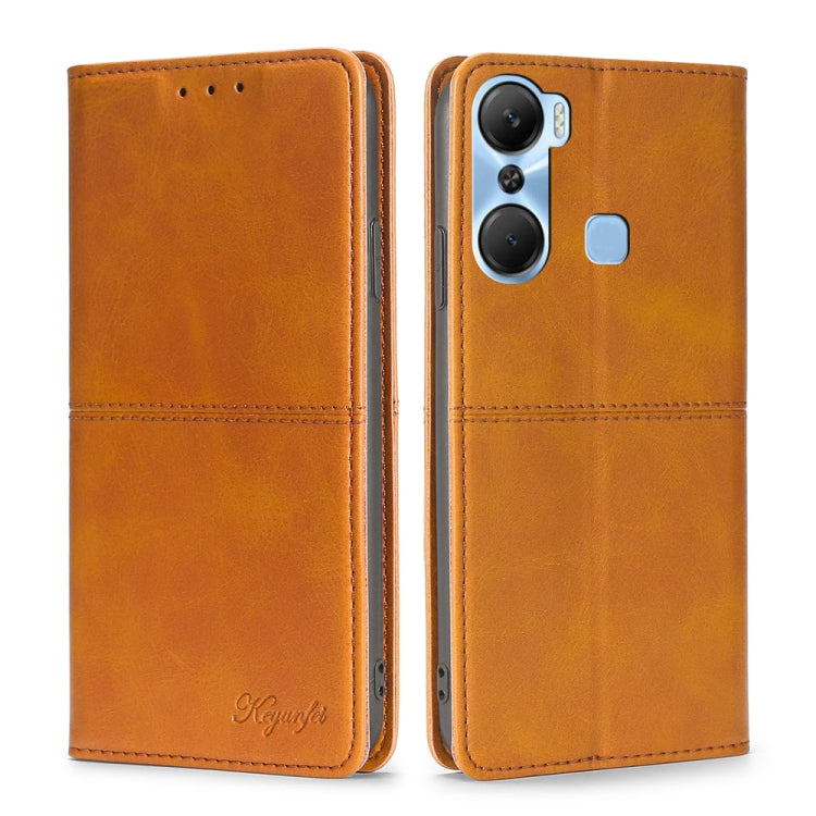 For Infinix Hot 12 Pro Cow Texture Magnetic Horizontal Flip Leather Phone Case