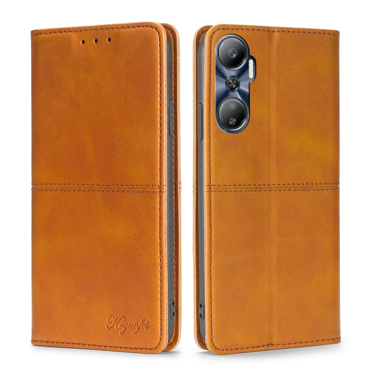 For Infinix Hot 20 4G Cow Texture Magnetic Horizontal Flip Leather Phone Case