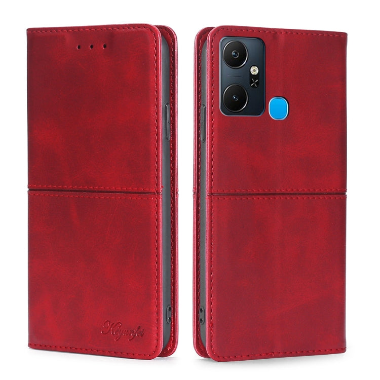For Infinix Smart 6 Plus Cow Texture Magnetic Horizontal Flip Leather Phone Case
