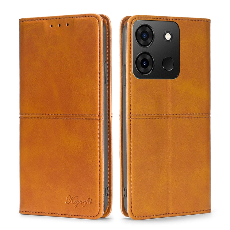 For Infinix Smart 7 Cow Texture Magnetic Horizontal Flip Leather Phone Case