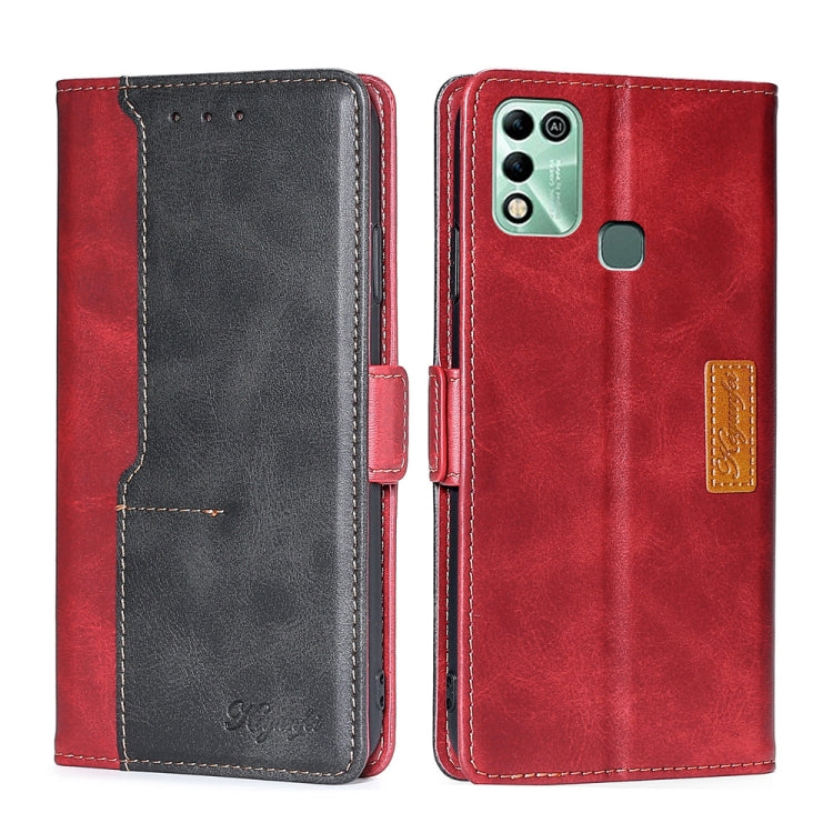 For Infinix Hot 11 Play Contrast Color Side Buckle Leather Phone Case