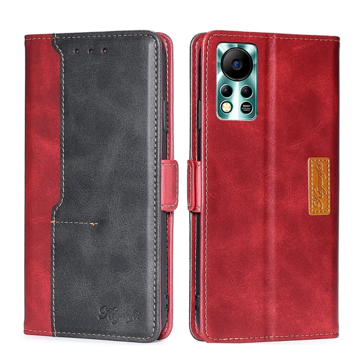 For Infinix Hot 11s NFC Contrast Color Side Buckle Leather Phone Case