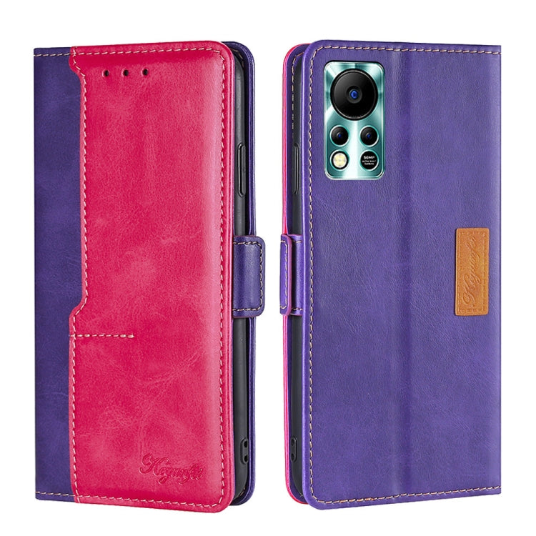 For Infinix Hot 11s NFC Contrast Color Side Buckle Leather Phone Case