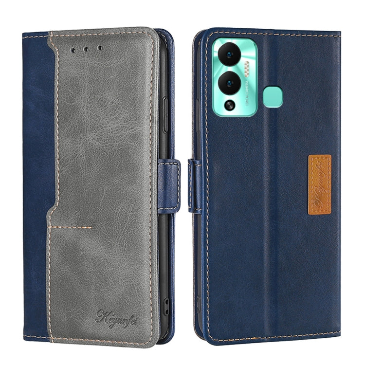 For Infinix Hot 12 Play Contrast Color Side Buckle Leather Phone Case