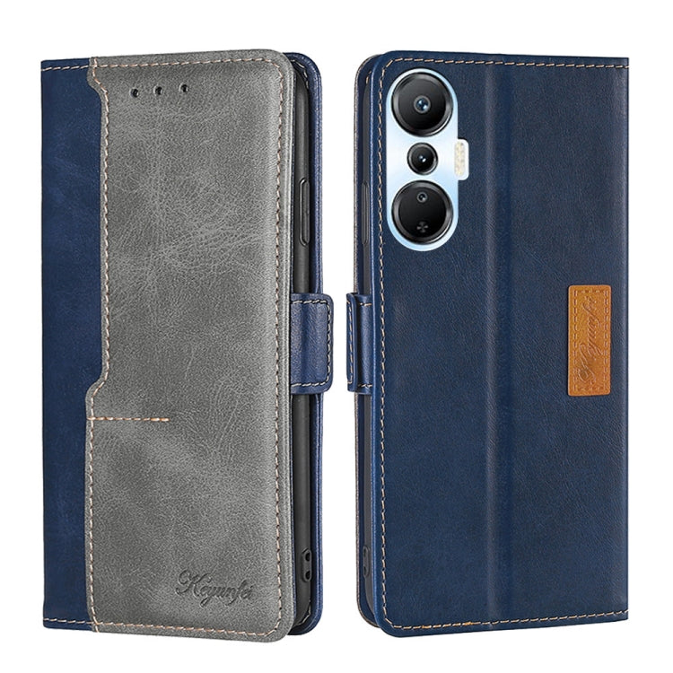 For Infinix Hot 20s Contrast Color Side Buckle Leather Phone Case