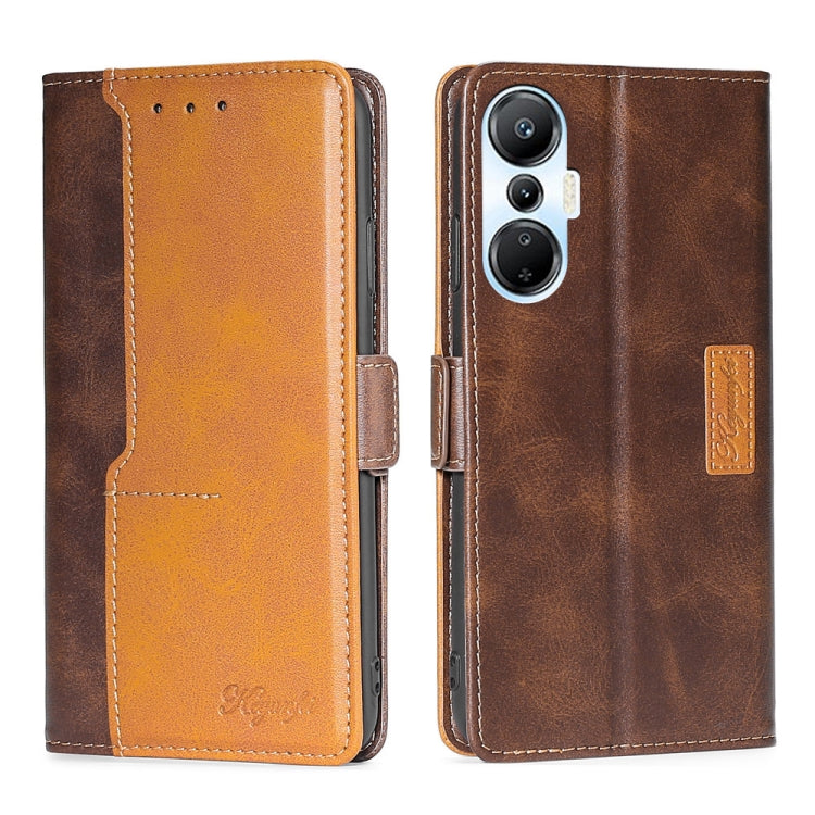 For Infinix Hot 20s Contrast Color Side Buckle Leather Phone Case