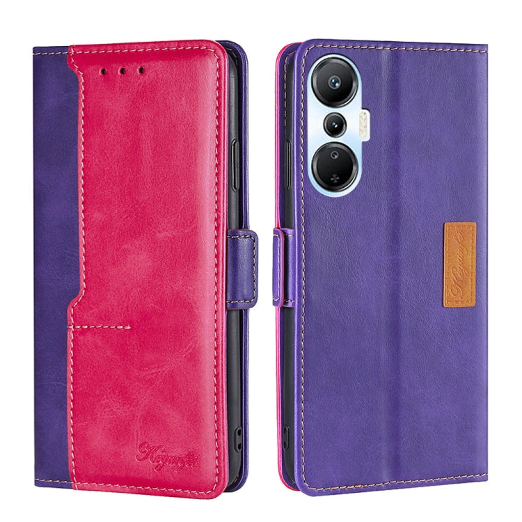 For Infinix Hot 20s Contrast Color Side Buckle Leather Phone Case