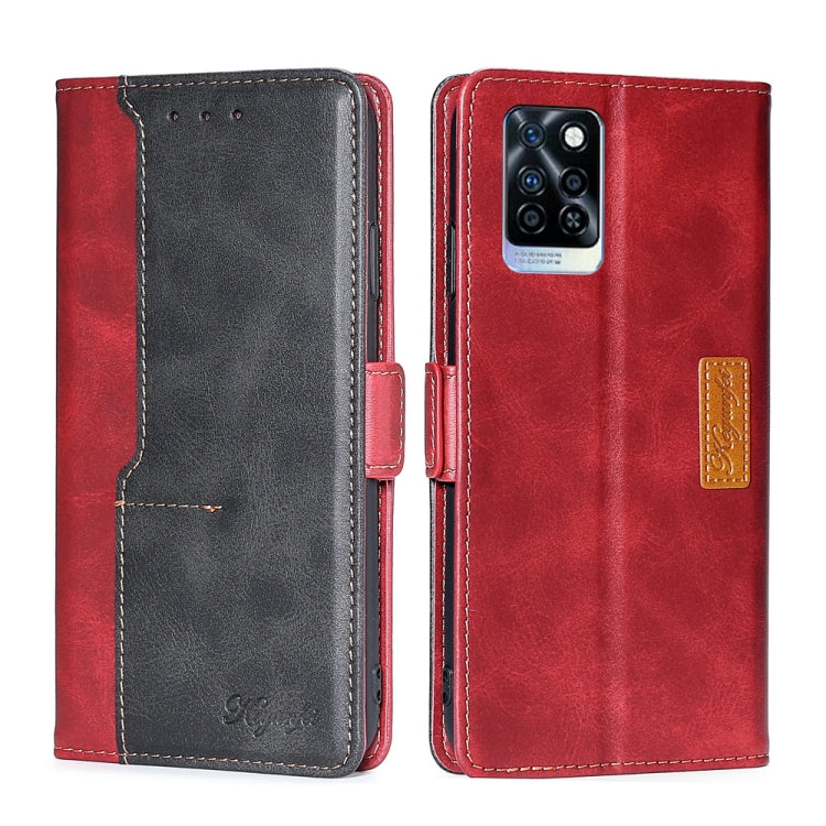 For Infinix Note 10 Pro Contrast Color Side Buckle Leather Phone Case