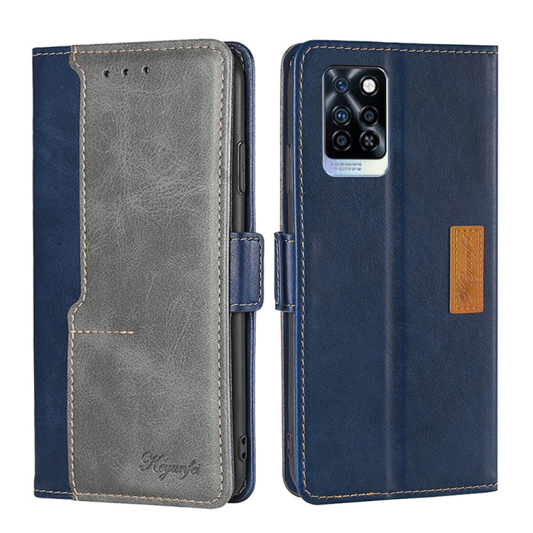 For Infinix Note 10 Pro Contrast Color Side Buckle Leather Phone Case