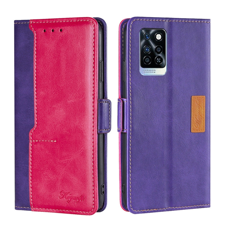 For Infinix Note 10 Pro Contrast Color Side Buckle Leather Phone Case