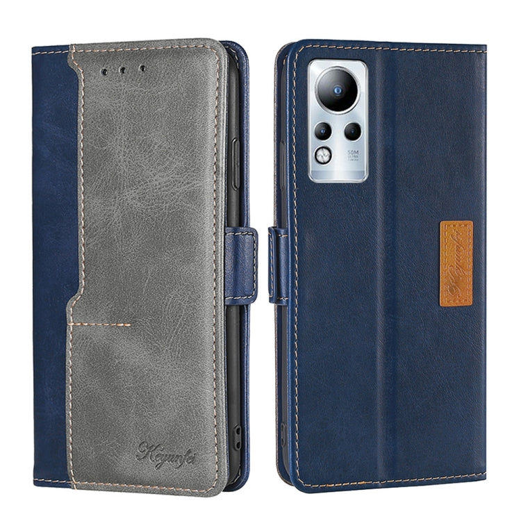 For Infinix Note 11 Contrast Color Side Buckle Leather Phone Case