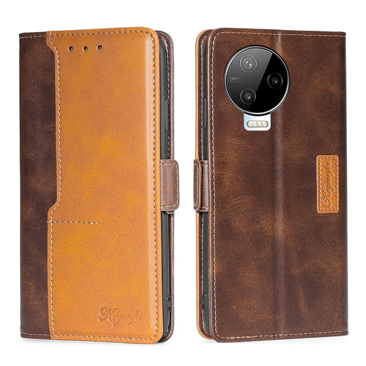 For Infinix Note 12 Pro 4G Contrast Color Side Buckle Leather Phone Case