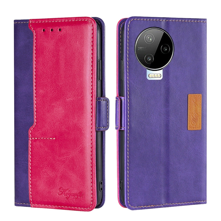 For Infinix Note 12 Pro 4G Contrast Color Side Buckle Leather Phone Case