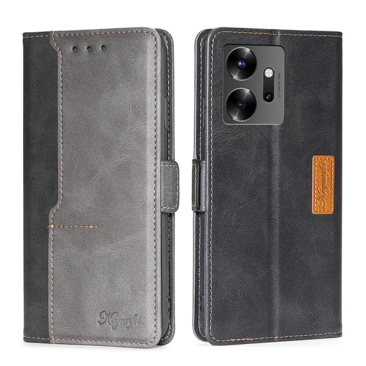 For Infinix Zero 20 Contrast Color Side Buckle Leather Phone Case
