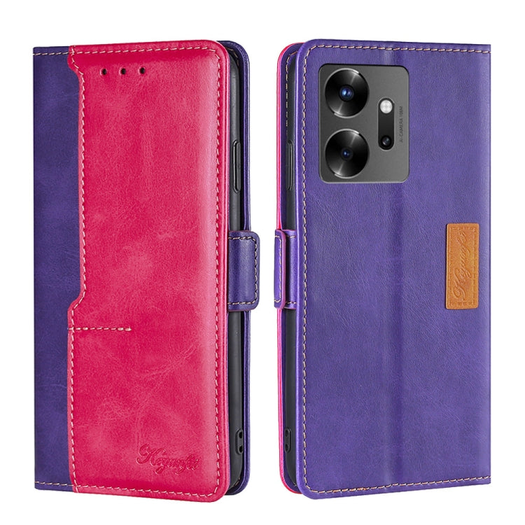 For Infinix Zero 20 Contrast Color Side Buckle Leather Phone Case