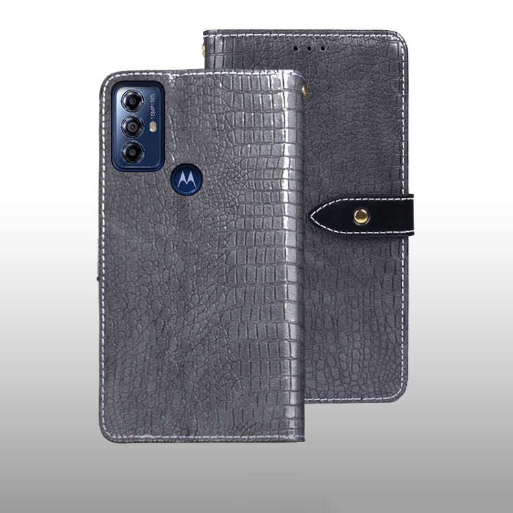 For Motorola Moto G Play 2023 idewei Crocodile Texture Leather Phone Case