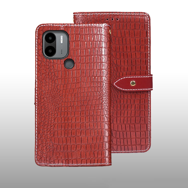 For Xiaomi Poco C51 idewei Crocodile Texture Leather Phone Case