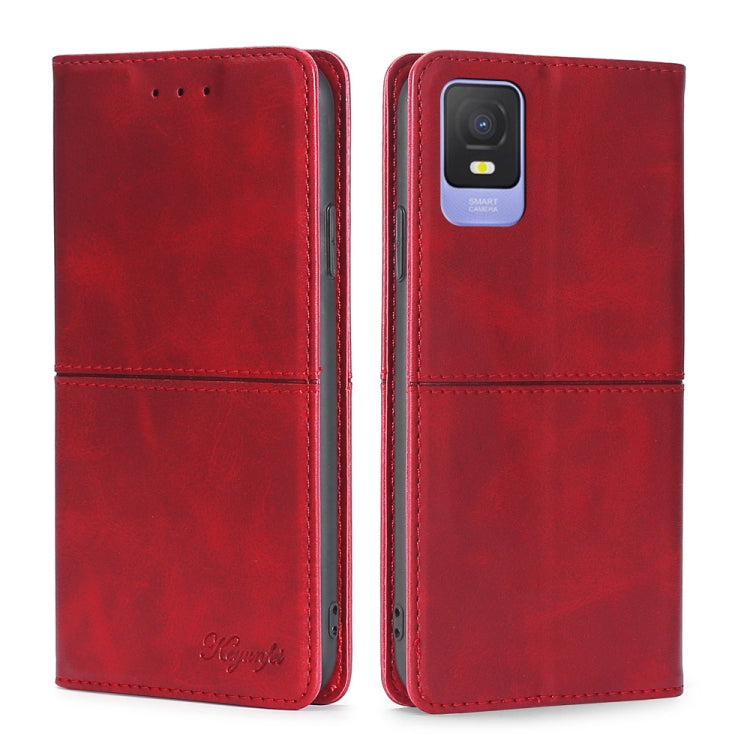 For TCL 403 Cow Texture Magnetic Horizontal Flip Leather Phone Case