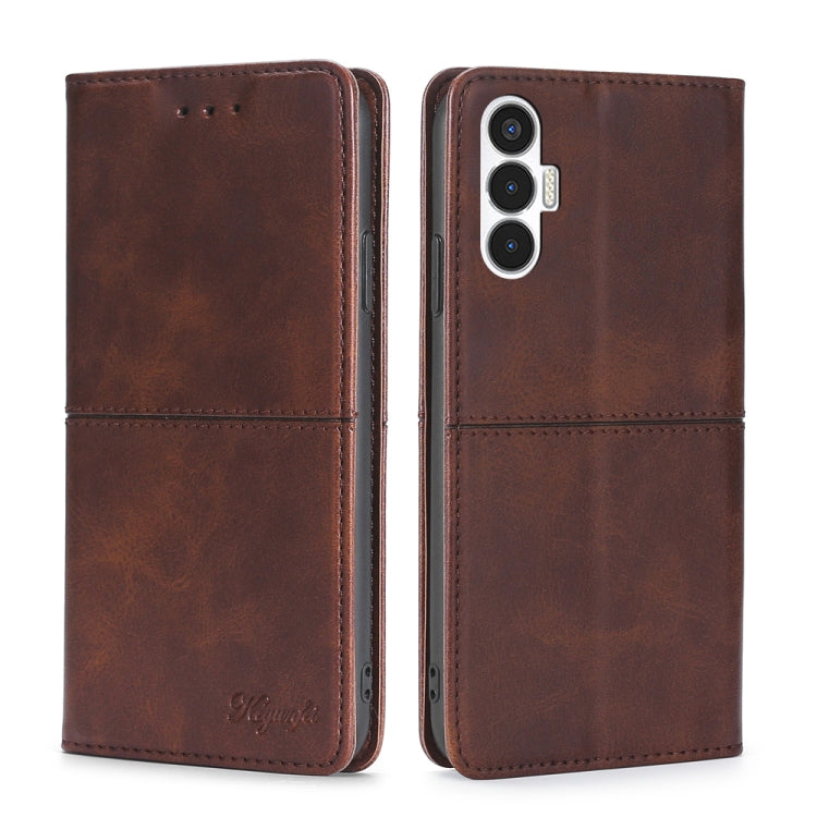 For Tecno Pova 3 Cow Texture Magnetic Horizontal Flip Leather Phone Case