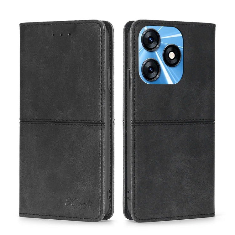 For Tecno Spark 10 4G Cow Texture Magnetic Horizontal Flip Leather Phone Case