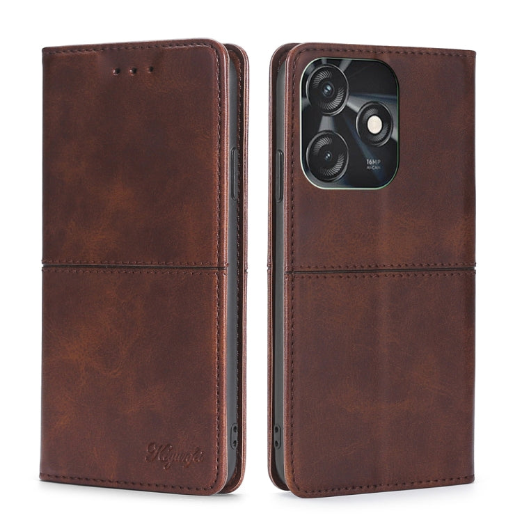 For Tecno Spark 10C Cow Texture Magnetic Horizontal Flip Leather Phone Case