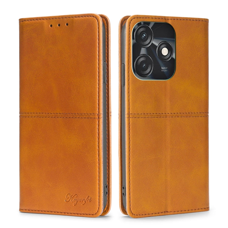 For Tecno Spark 10C Cow Texture Magnetic Horizontal Flip Leather Phone Case