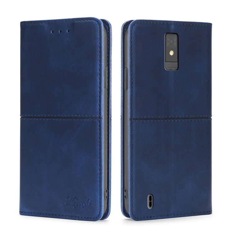 For ZTE Blade A32 Cow Texture Magnetic Horizontal Flip Leather Phone Case