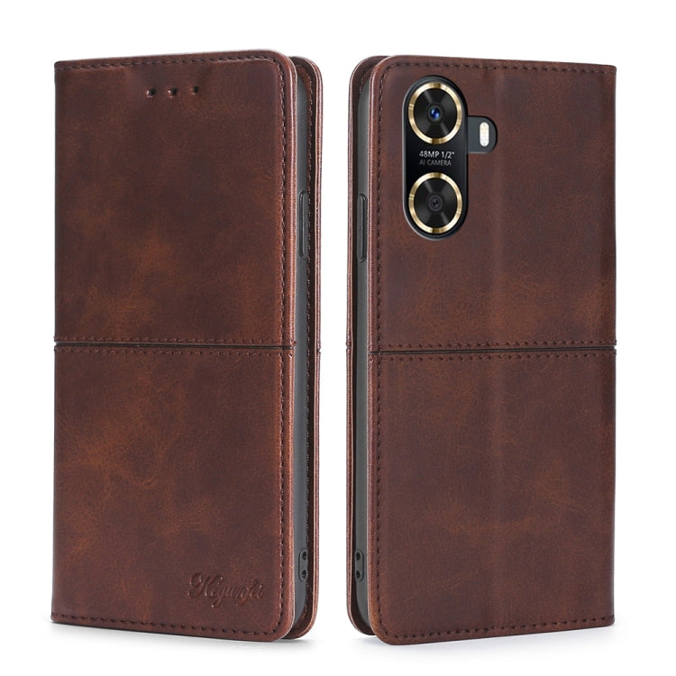 For Huawei Enjoy 60 Cow Texture Magnetic Horizontal Flip Leather Phone Case