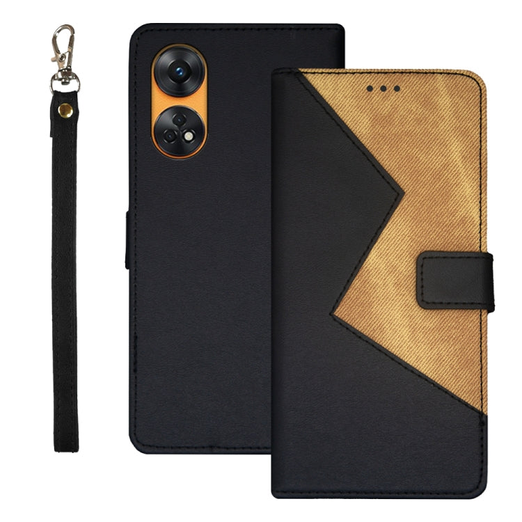 For OPPO Reno8 T 4G idewei Two-color Splicing Leather Phone Case