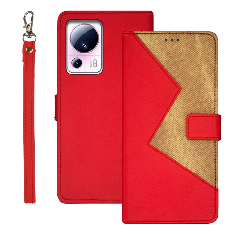 For Xiaomi 13 Lite idewei Two-color Splicing Leather Phone Case