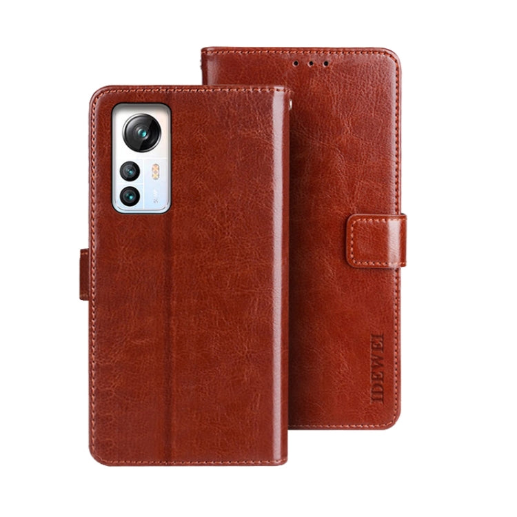 For Blackview A85 idewei Crazy Horse Texture Leather Phone Case with Holder